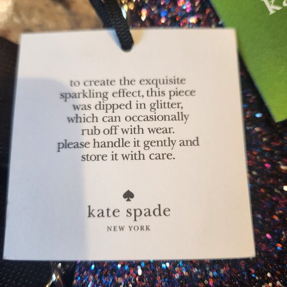 KATE SPADE Cameron Street Glitter Sima pink purple clutch handbag NEW - Picture 12 of 12